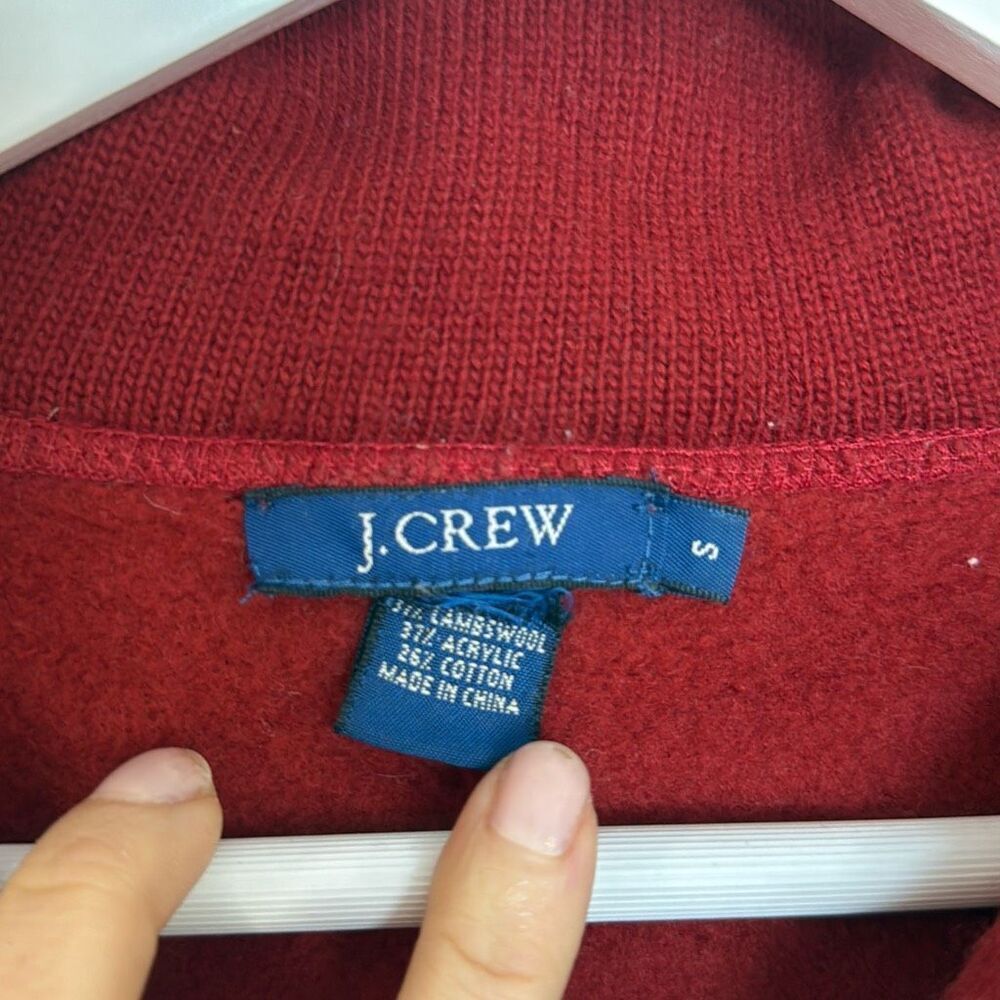 J.crew vintage red Lambswool cotton blend collared sweater small - Picture 4 of 10